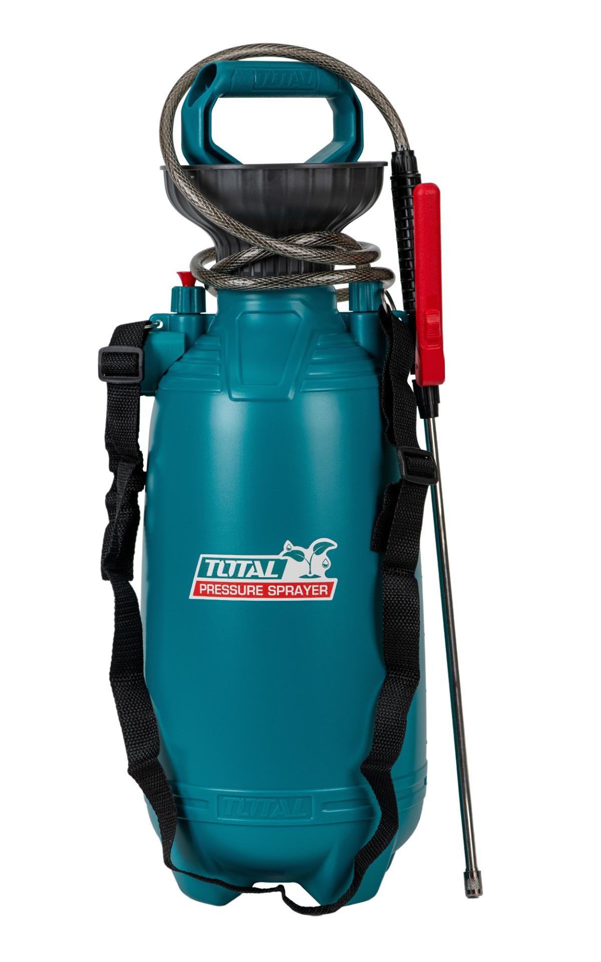 Pulverizator manual TOTAL 8L, 2.5 bar, lance inox si jet reglabil pentru gradina si intretinere
