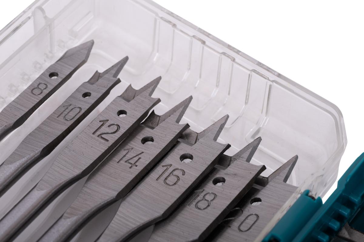 Set 12 burghie plate pentru lemn TOTAL, 8–32 mm, tija hex 1/4"