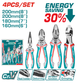 Set 4 clesti TOTAL Cr-V – combinat 8”, taietor 7”, varf lung 6”, articulatie glisanta 8”