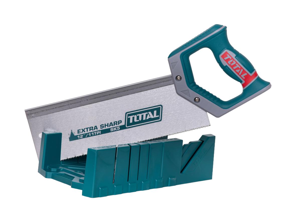 Suport de taiat in unghi TOTAL 300 mm (12”), cu fierastrau cu spate, lama SK5