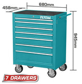Banc mobil pentru scule TOTAL 7 sertare, 680x458x802 mm, GOL