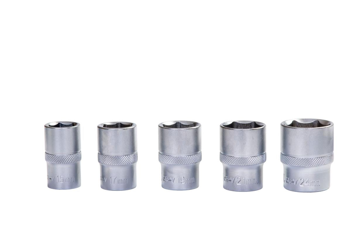 Trusă Chei Tubulare 1/2" Total, 12 Piese cu Antrenor - Set Industrial Cr-V