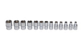Trusa chei tubulare TOTAL 1/4”, 46 piese, Cr-V, clichet 72T