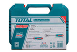 Trusa chei tubulare TOTAL 1/4”, 46 piese, Cr-V, clichet 72T