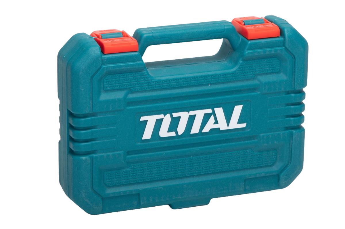 Trusa chei tubulare TOTAL 1/4”, 46 piese, Cr-V, clichet 72T