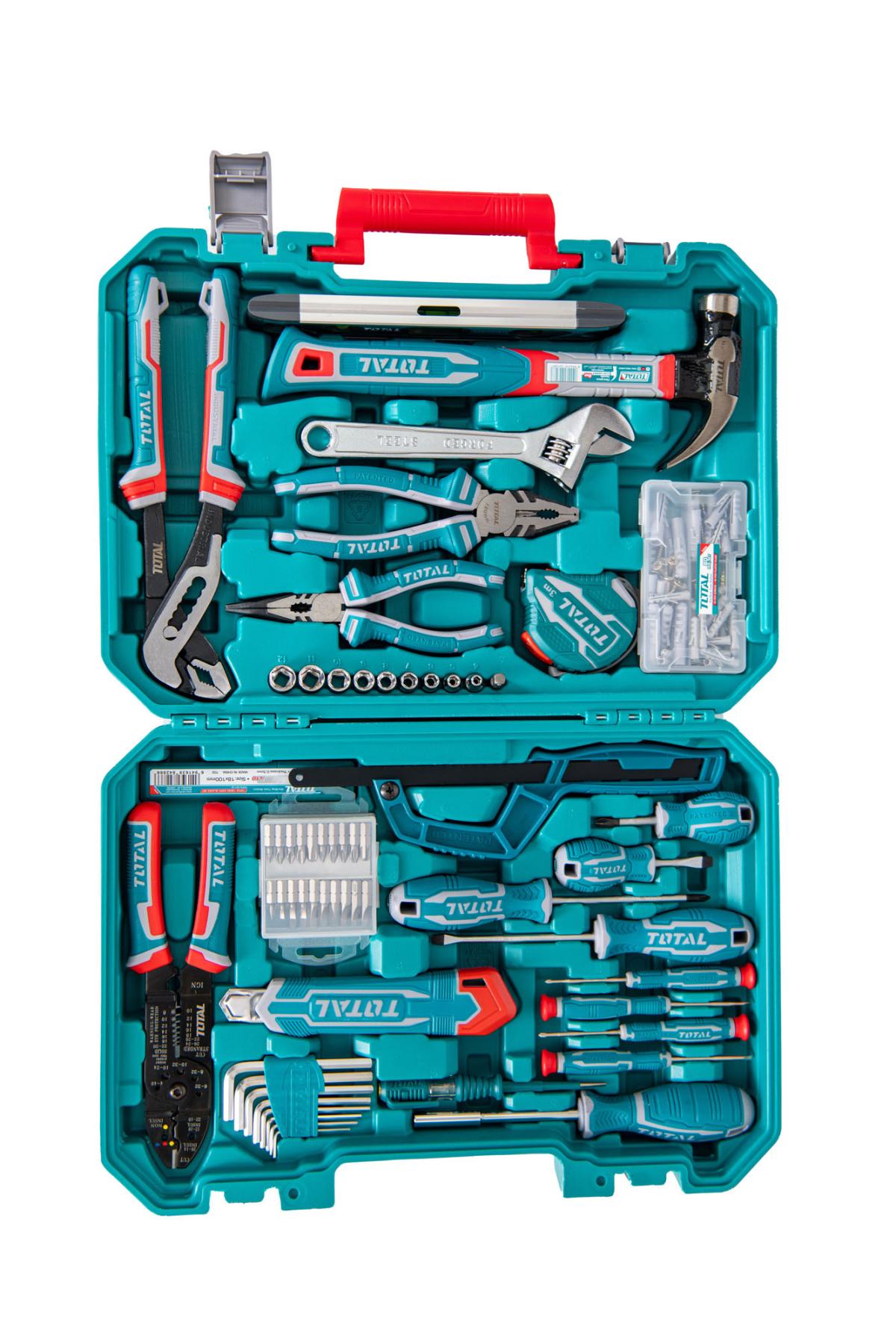 Trusa unelte de mana TOTAL 168 piese, set complet pentru reparatii si intretinere