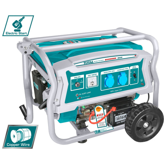 Generator de curent pe benzina PROFESIONAL TOTAL, 3500W, 7CP, pornire la cheie