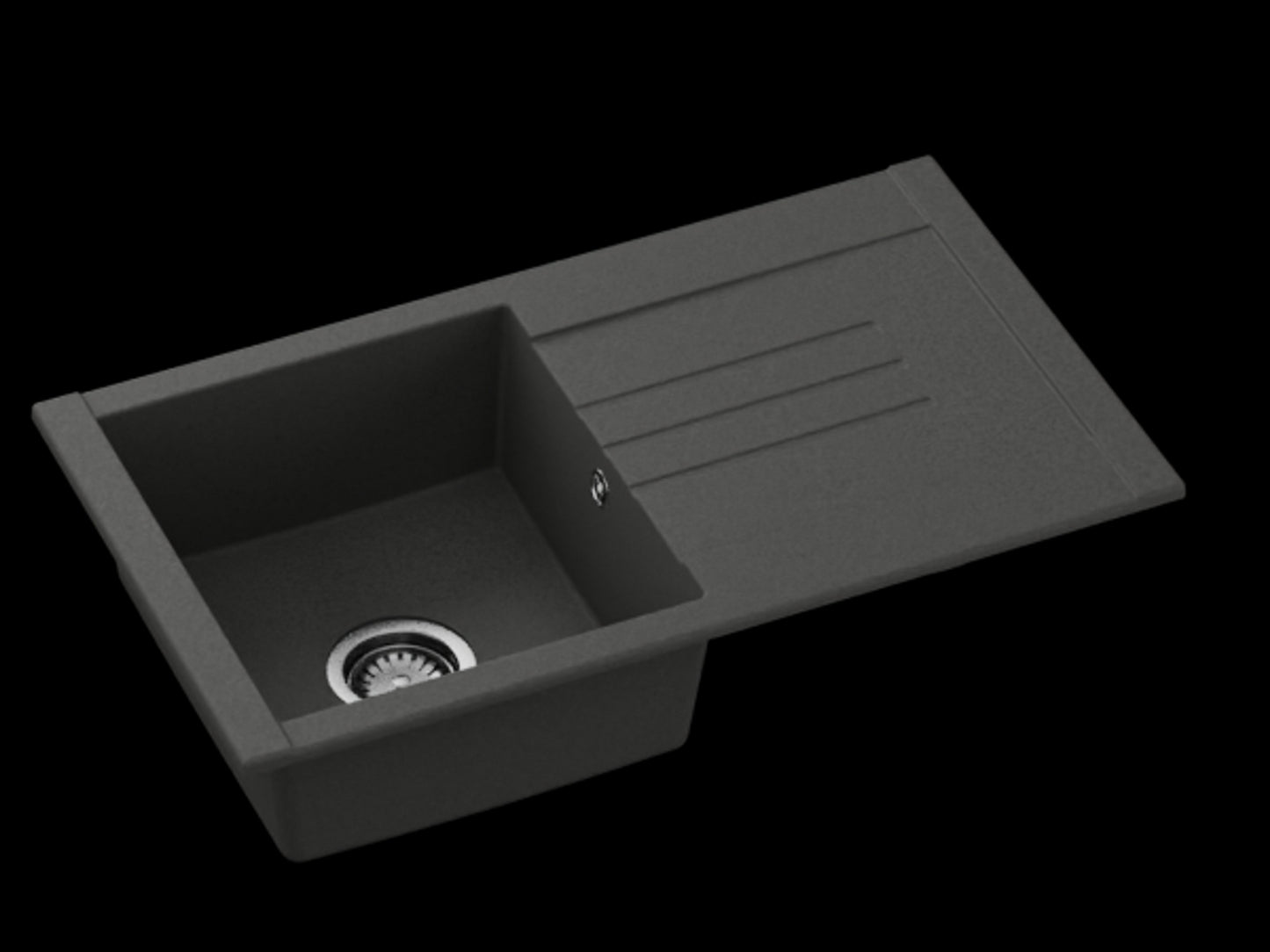 SET Chiuveta granit compozit SanDonna Arona + Baterie Waltz Alfa negru