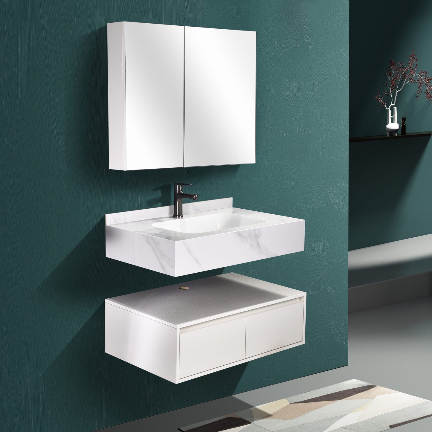 Set de baie NOVA alb - 80x50x15