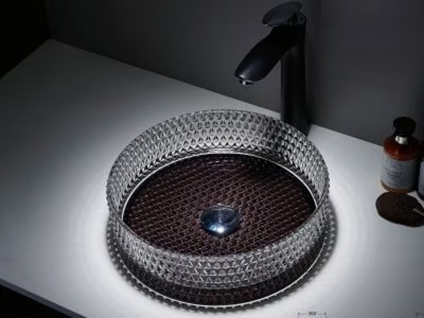 Lavoar din sticla securizata Sandonna Mira - Negru total