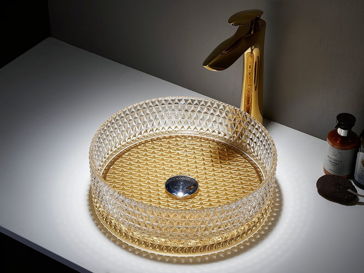 Lavoar din sticla securizata Sandonna Mira - Full Gold