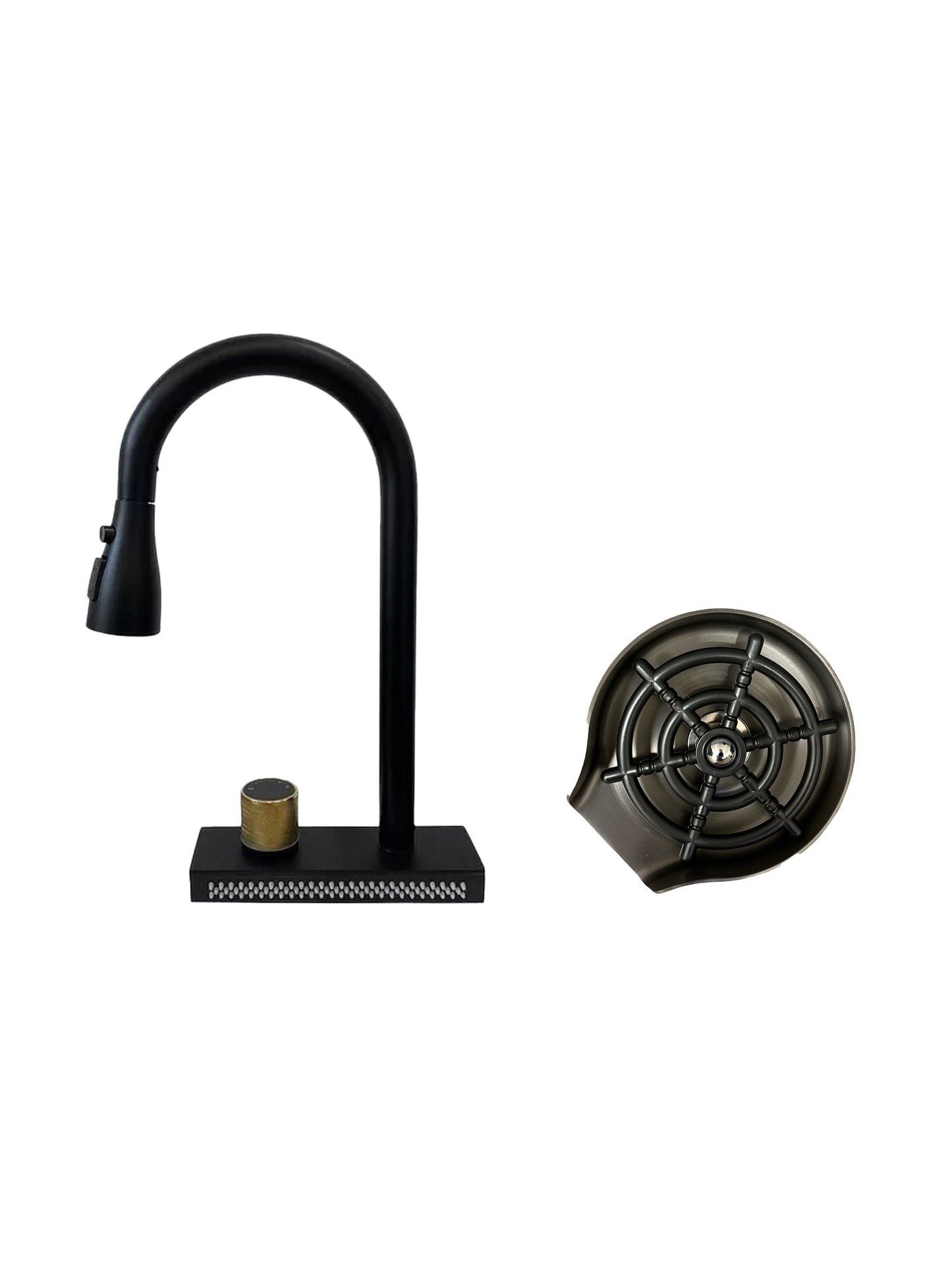 Set baterie SanDonna Aster + spalator de pahare - Negru