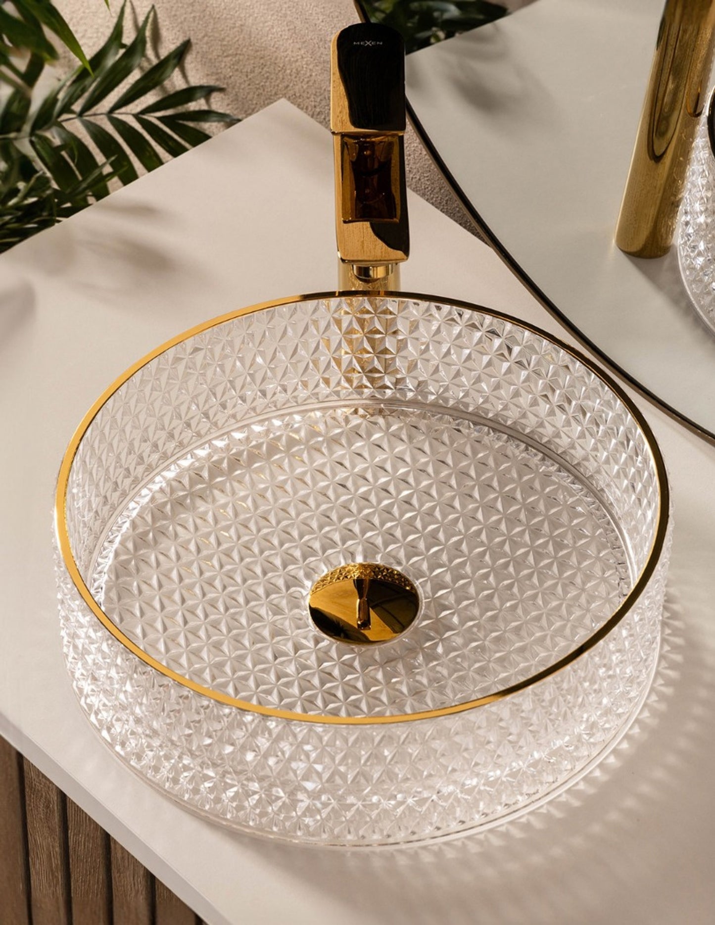 Lavoar din sticla securizata Sandonna Mira - Gold Line