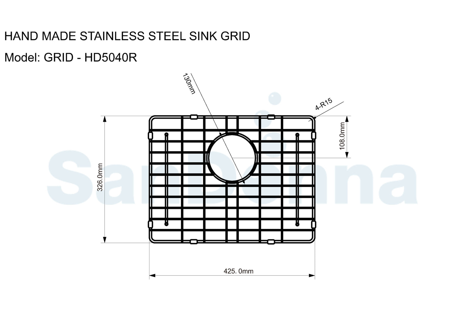 Gratar de protectie din inox pentru chiuvete - Sandonna HD5040R - 32.6 x 42.5cm