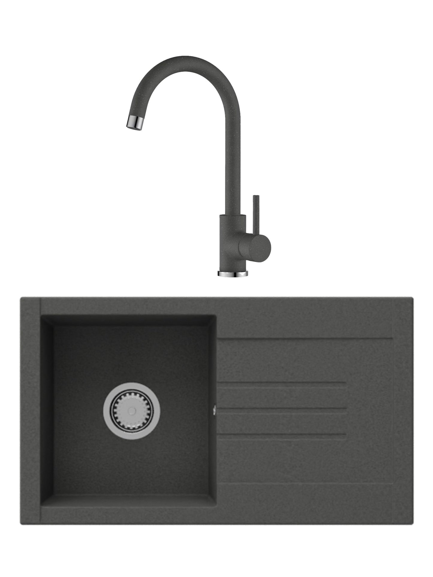 SET Chiuveta SanDonna Arona + Baterie SanDonna Solo - Negru