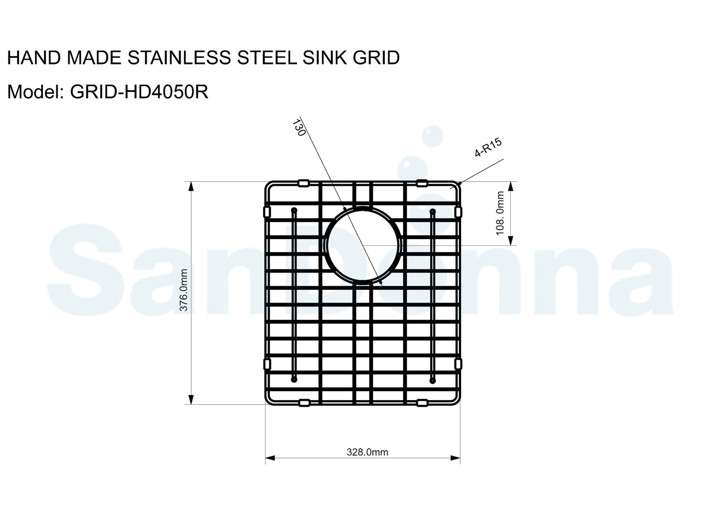 Gratar de protectie din inox pentru chiuvete - Sandonna HD4050R - 37.6 x 32.8cm