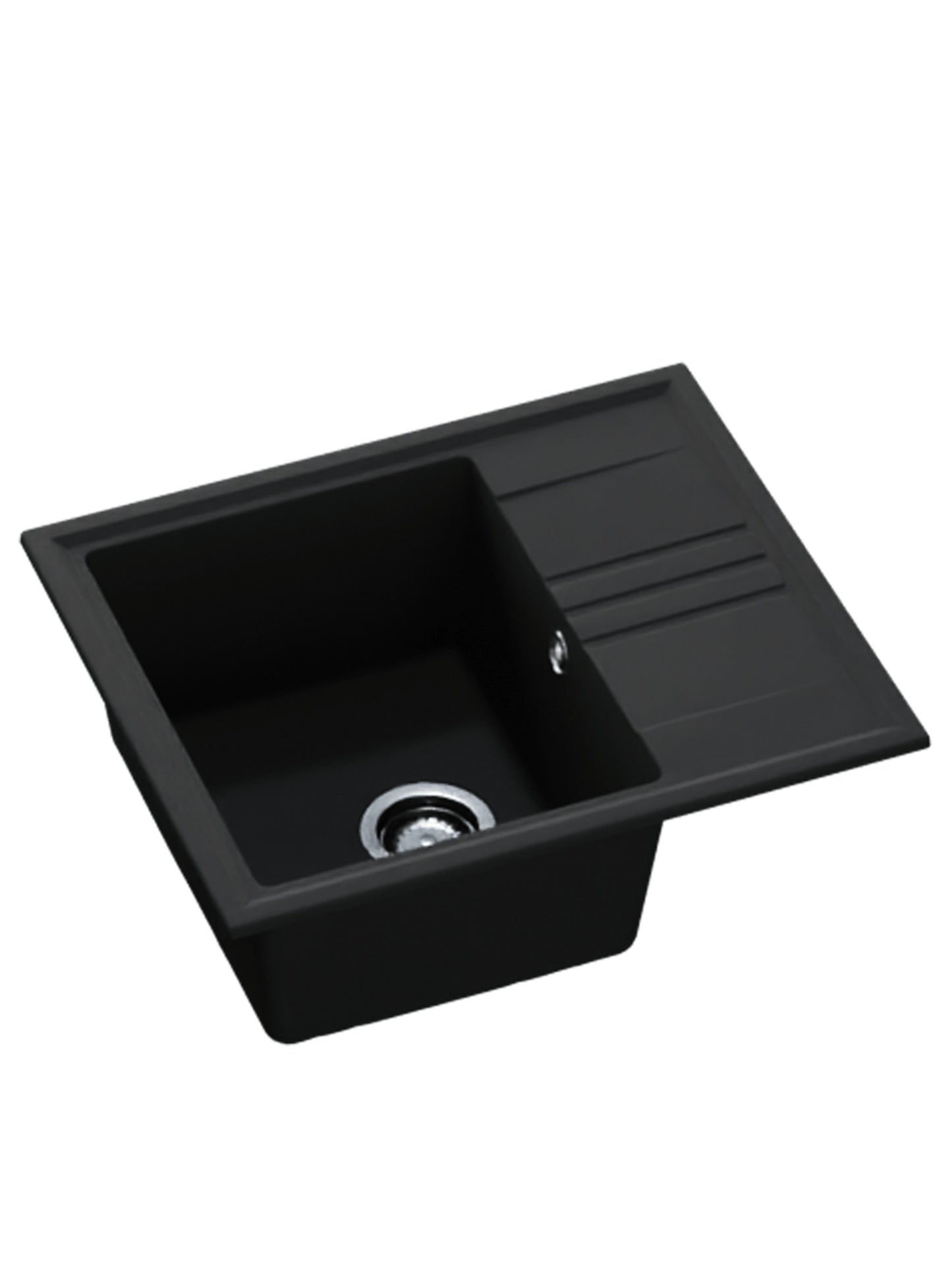 SET Chiuveta granit compozit SanDonna Alina + Baterie Waltz Alfa negru