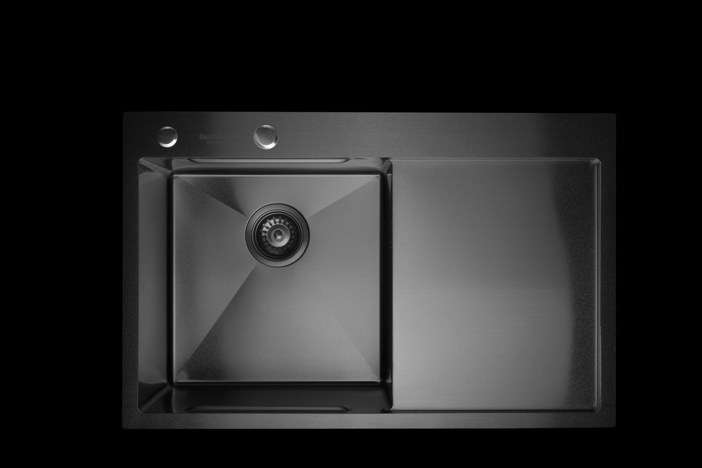 SET Chiuveta SanDonna HD7850 din inox handmade cu tavita si dozator de sapun+ Baterie SanDonna Charlotte cu dus extractabil