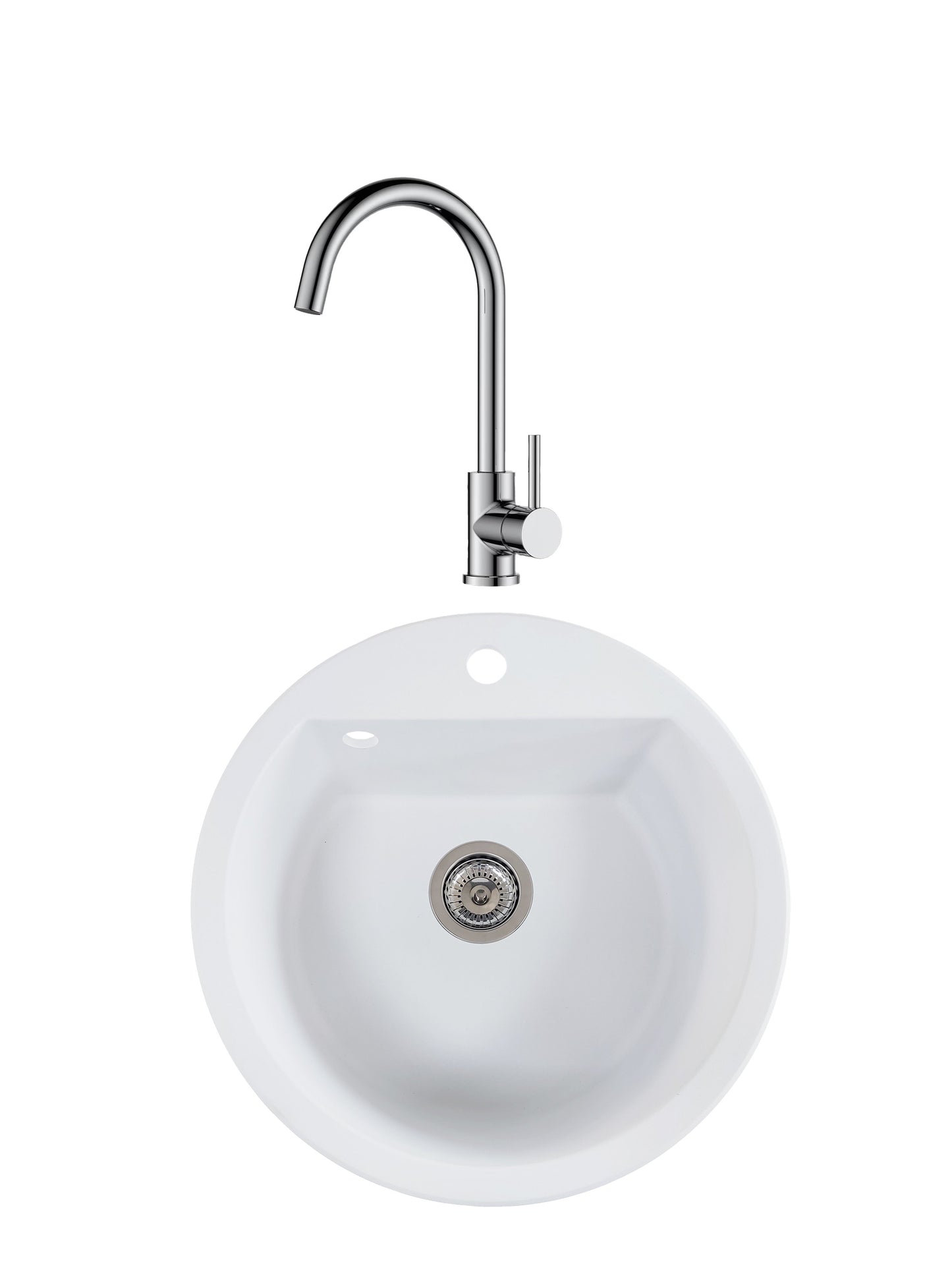 SET Chiuveta SanDonna Lena + Baterie Solo crom - Alb