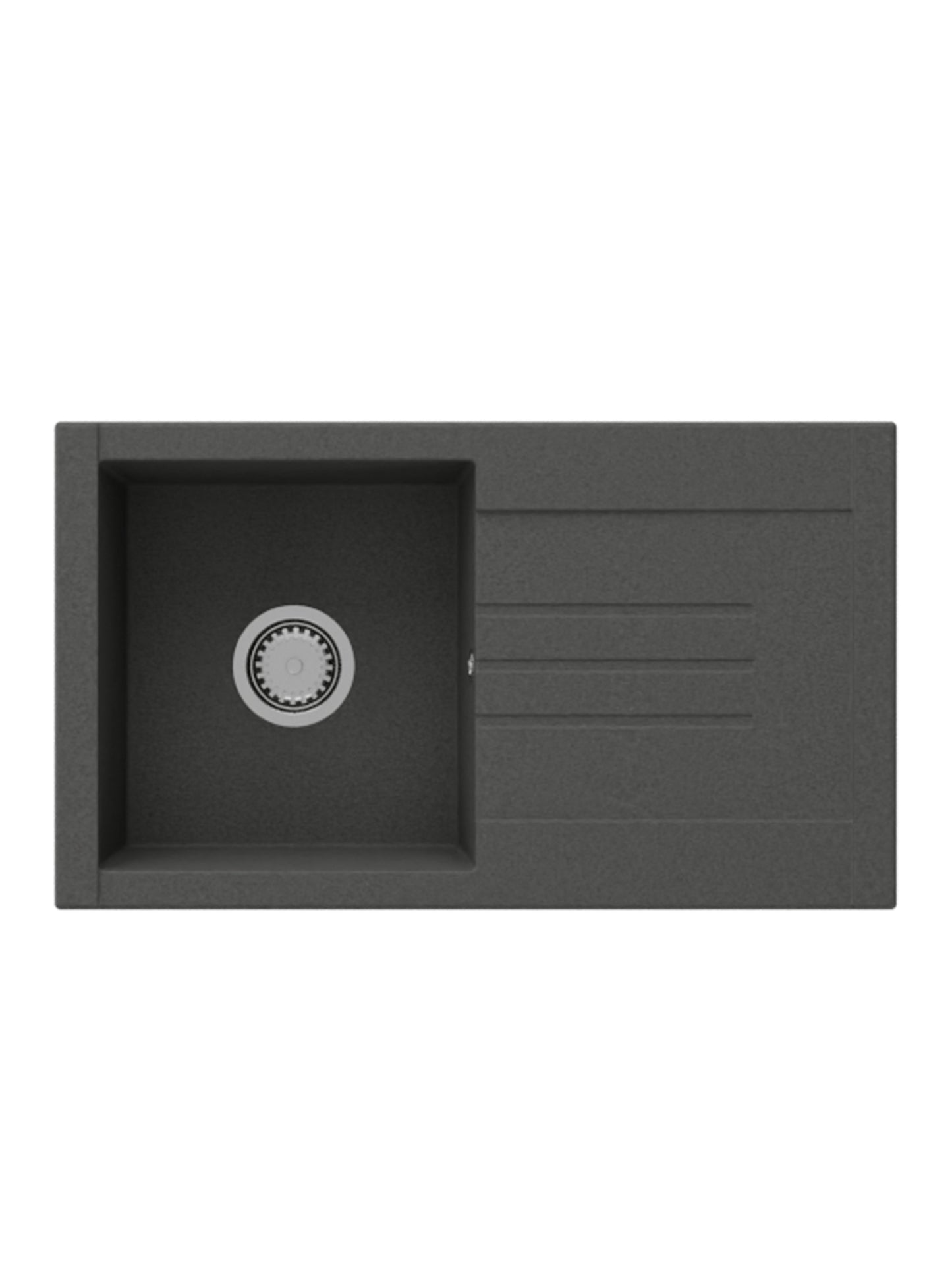 SET Chiuveta granit compozit SanDonna Arona + Baterie Waltz Alfa negru