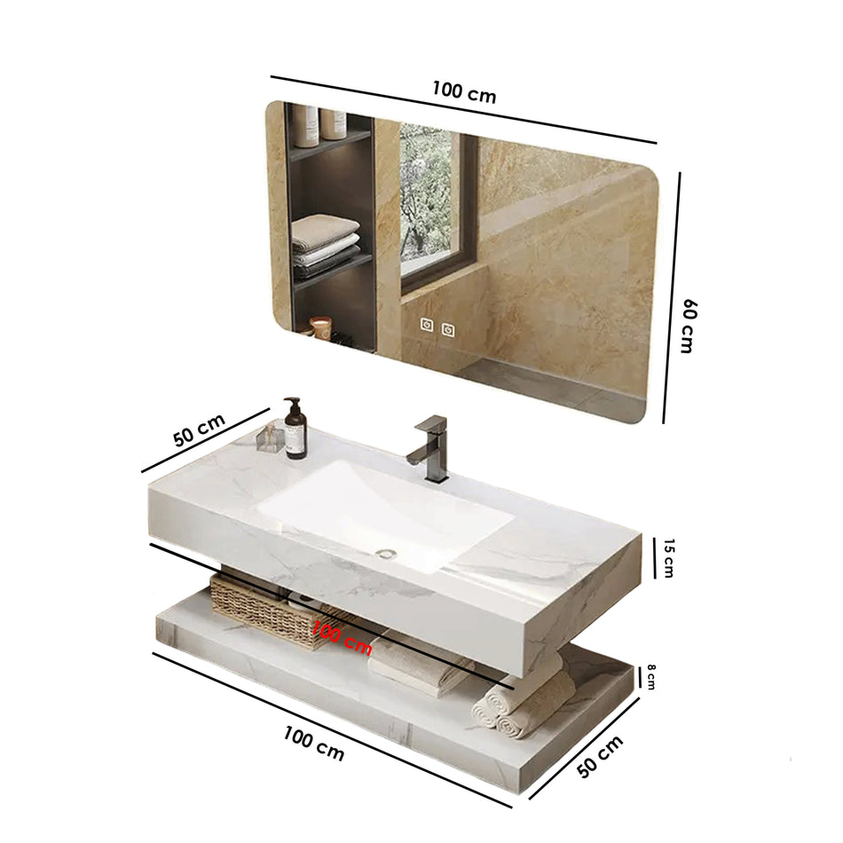 Set de baie LUMI alb - 100x50x15