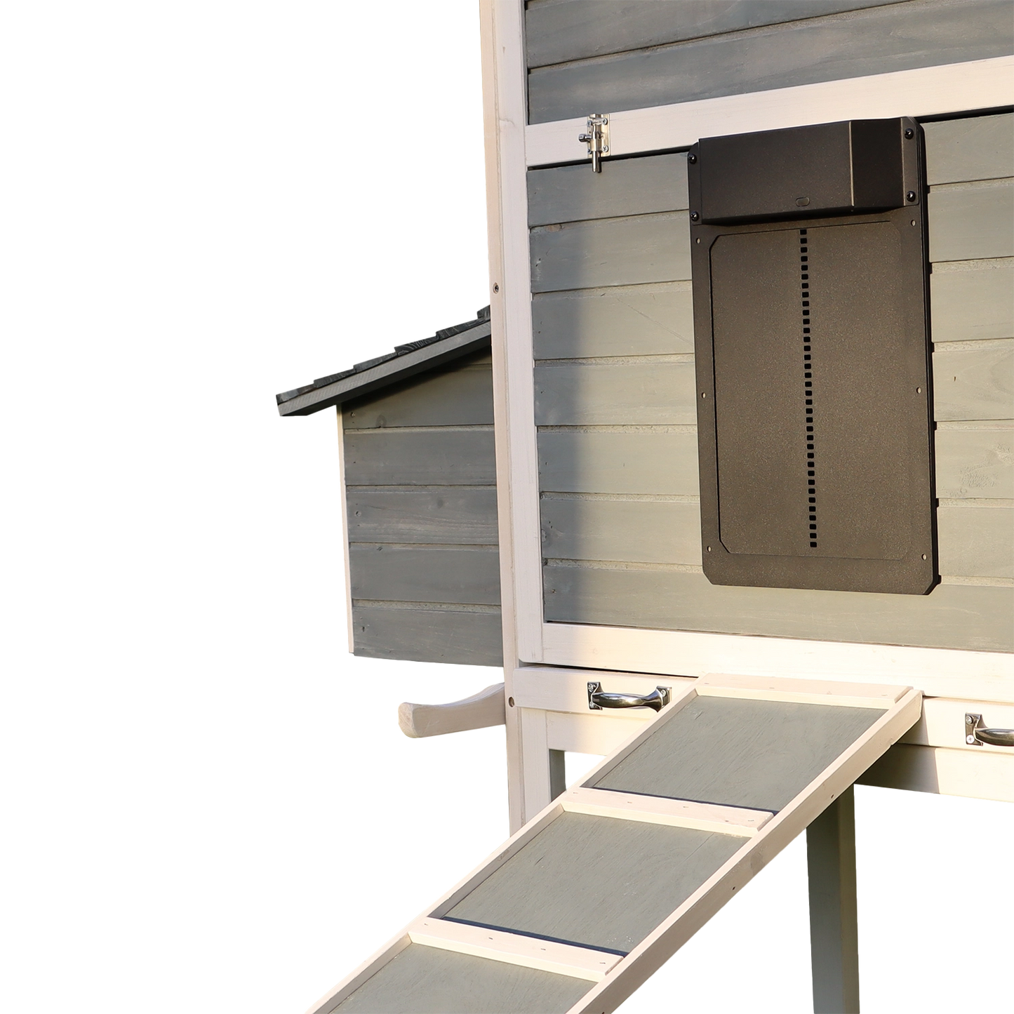 Usa automata ZEP DOO-2 pentru cotet gaini, aluminiu, 35x24 cm, senzor lumina si programare