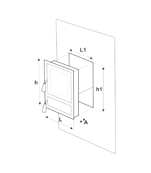 Usa soba ZEP monobloc cu geam, fonta nichelata, 525x310 mm, prindere platbanda