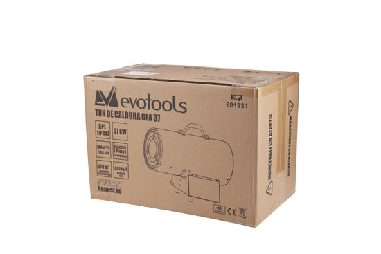 Tun caldura gaz EvoTools GFA 37, 22-37kW, aprindere automata, debit aer 580 m³/h