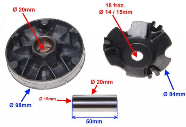 Variator scuter Piaggio 50 - 80cc