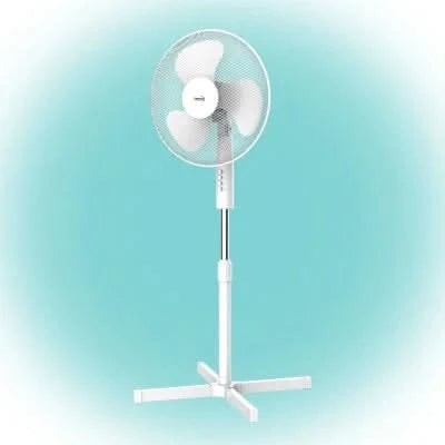 Ventilator cu picior Home ZEP, 45W, 40 cm, 3 viteze, oscilatie, inaltime reglabila, alb