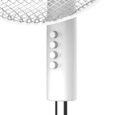 Ventilator cu picior Home ZEP, 45W, 40 cm, 3 viteze, oscilatie, inaltime reglabila, alb