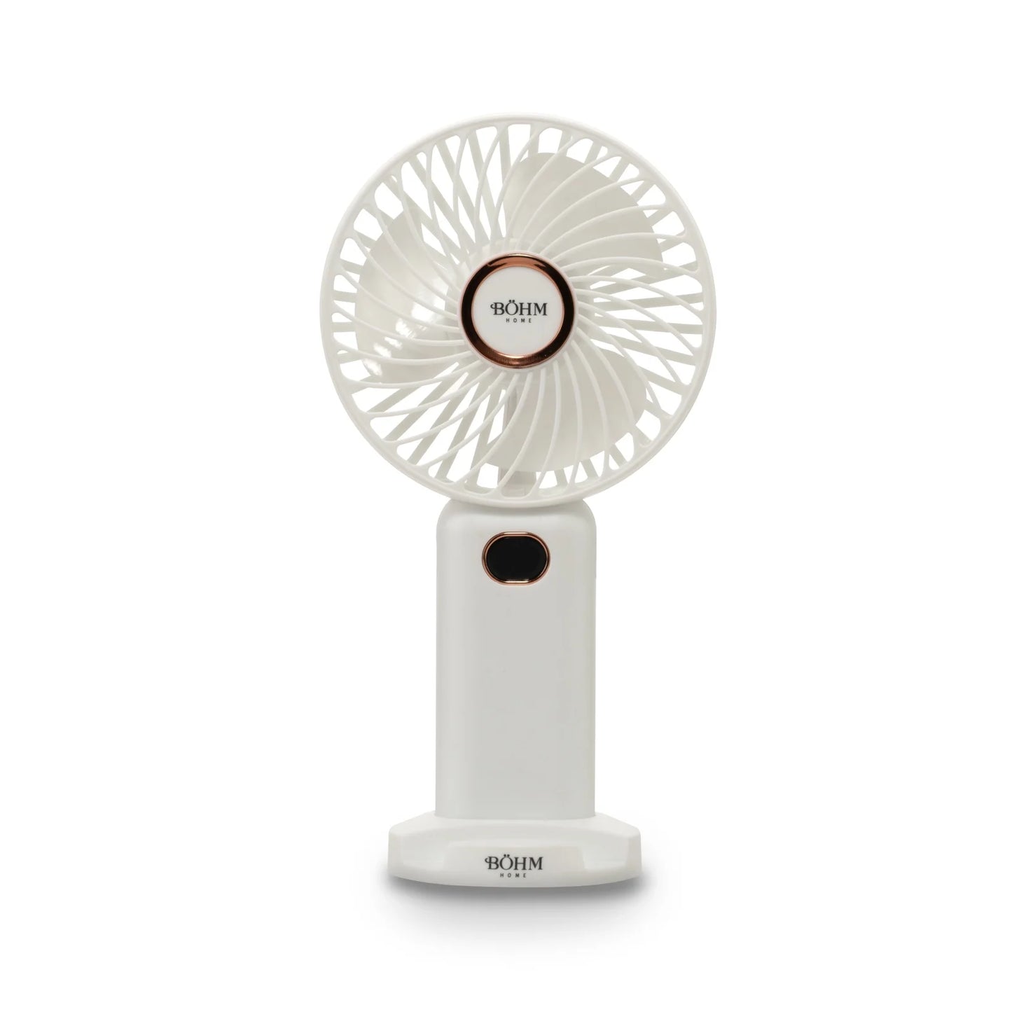 Ventilator portabil USB BOHM HOME BSF-F11, 4.5W, acumulator 1200mAh, 5 viteze, suport birou, alb