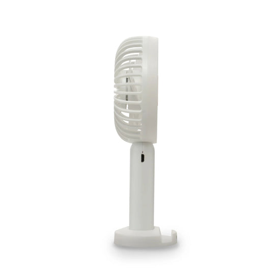 Ventilator portabil USB BOHM HOME BSF-F11, 4.5W, acumulator 1200mAh, 5 viteze, suport birou, alb