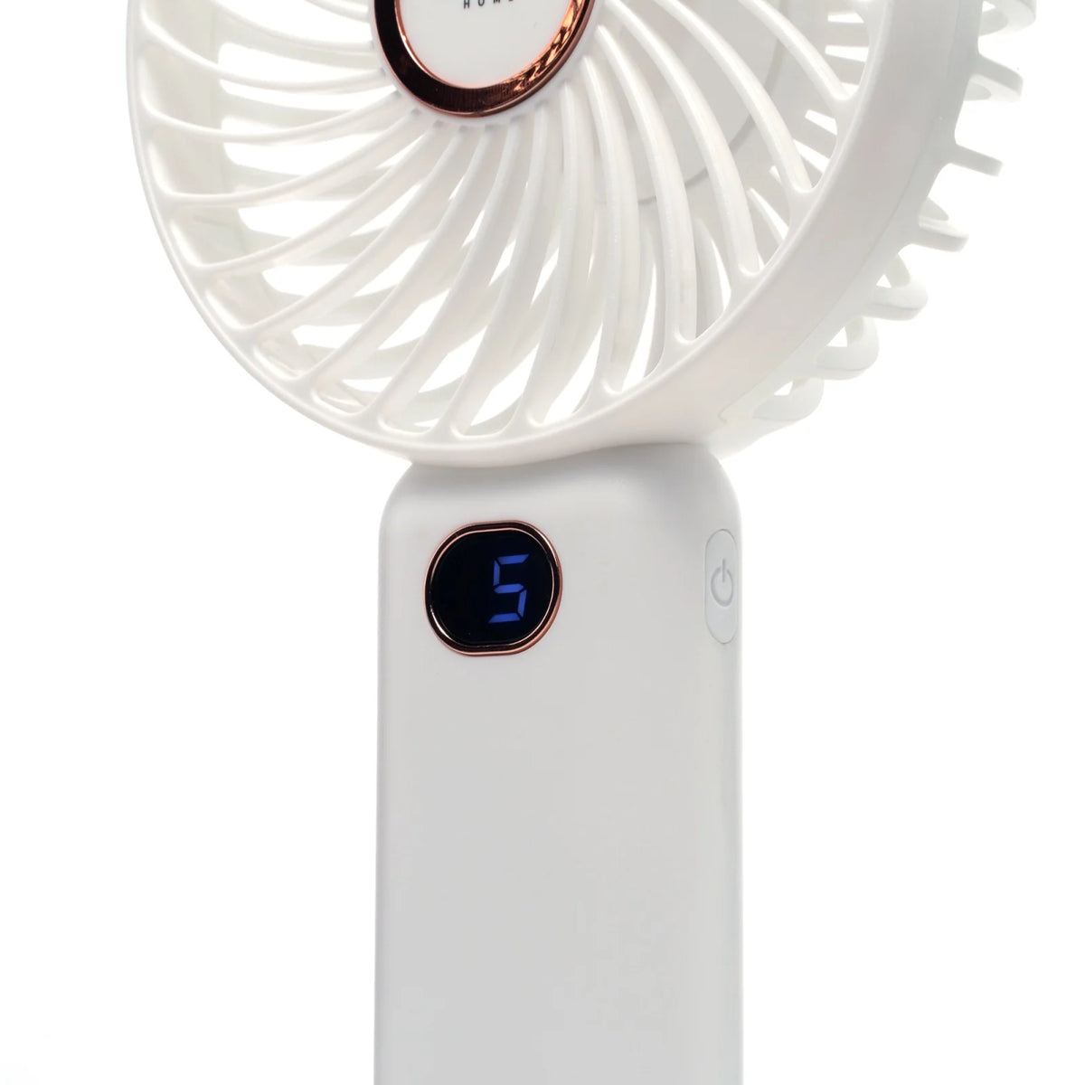 Ventilator portabil USB BOHM HOME BSF-F11, 4.5W, acumulator 1200mAh, 5 viteze, suport birou, alb