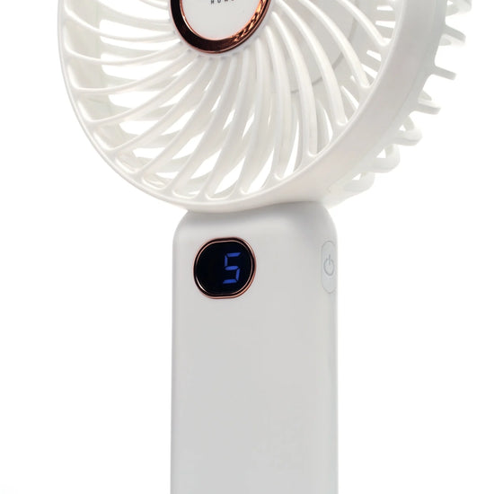 Ventilator portabil USB BOHM HOME BSF-F11, 4.5W, acumulator 1200mAh, 5 viteze, suport birou, alb