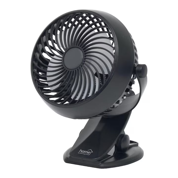 Ventilator CLF 10/BK cu Acumulator si Clema – Compact si Versatil pentru Birou si Raft