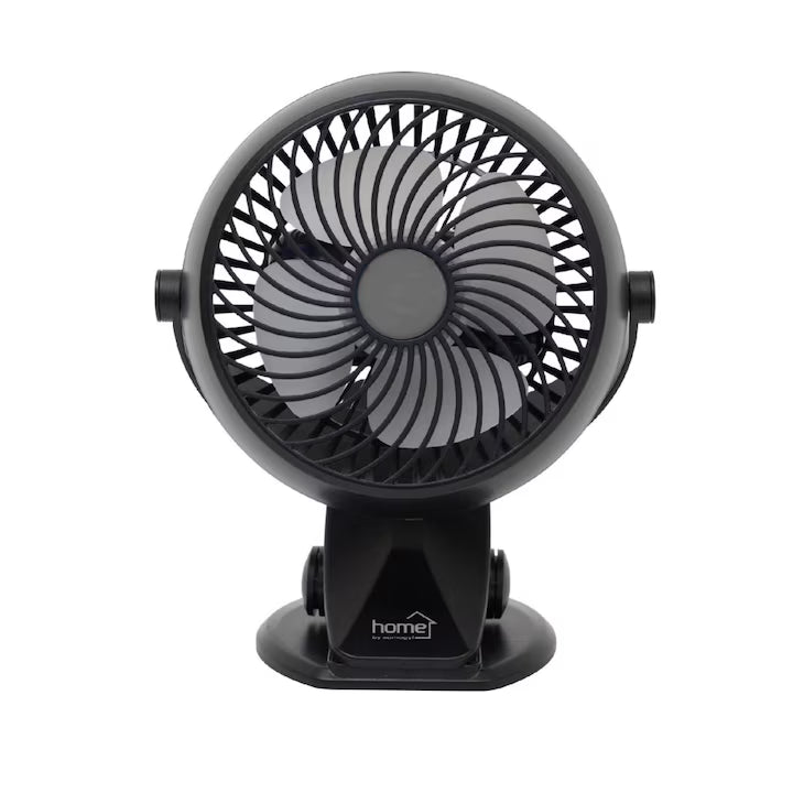 Ventilator CLF 10/BK cu Acumulator si Clema – Compact si Versatil pentru Birou si Raft