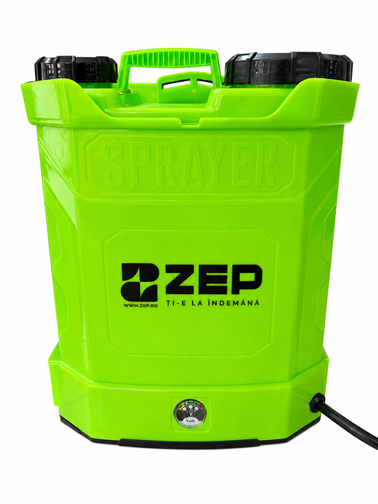 Pompa de Stropit cu Acumulator ZEP 16L, 12V 8Ah, 5.5 Bar, Lance Inox Telescopica, Regulator Presiune