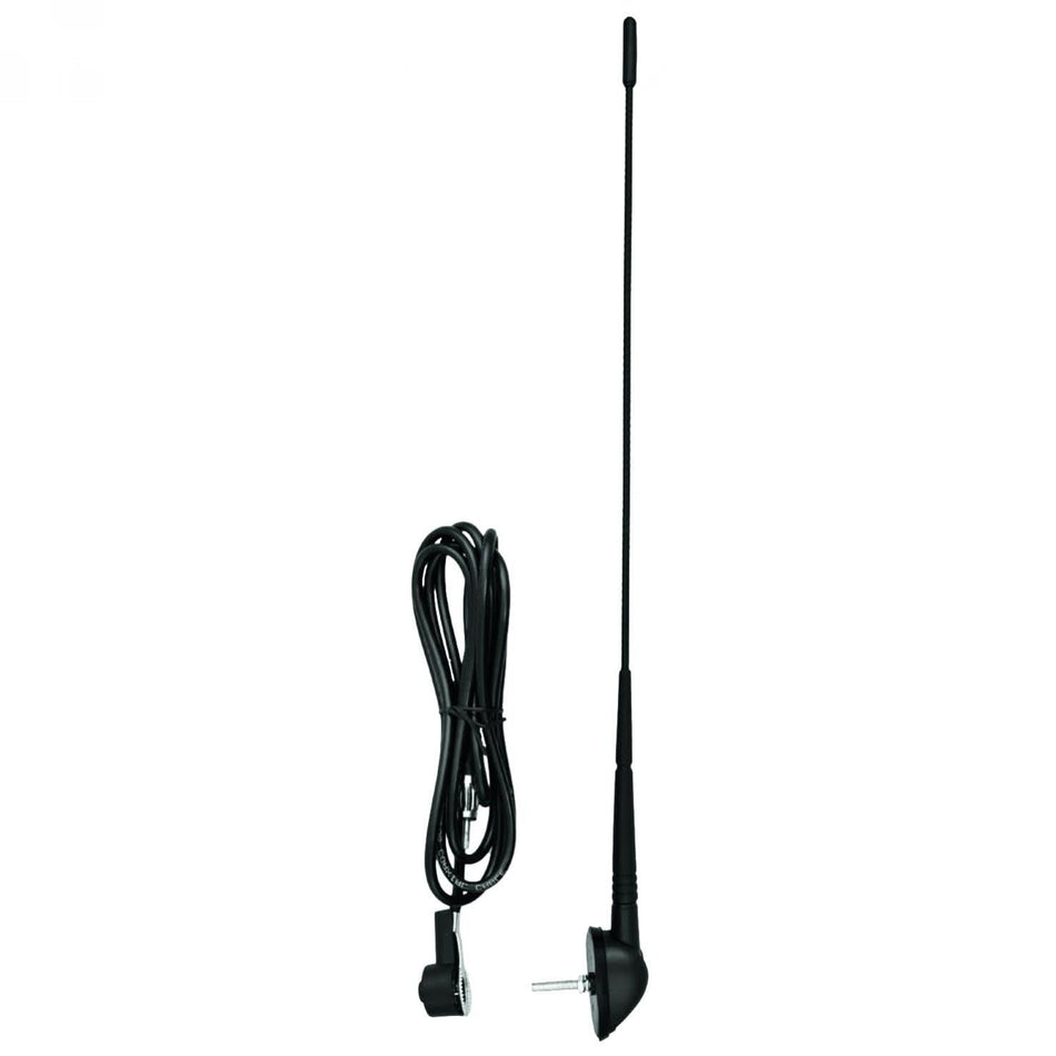 Antena Auto Rabatabila 90557, 44 cm, Montaj Pe Acoperis, Carcasa Cauciuc, Cablu 2 m, Fisa DIN