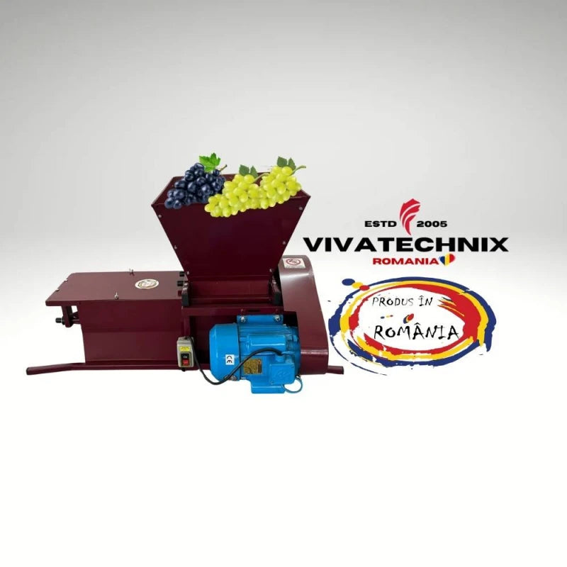 Zdrobitor electric cu desciorchinare pentru struguri, Vivatechnix VMD-1079A, 1500 W, 800 kg/h