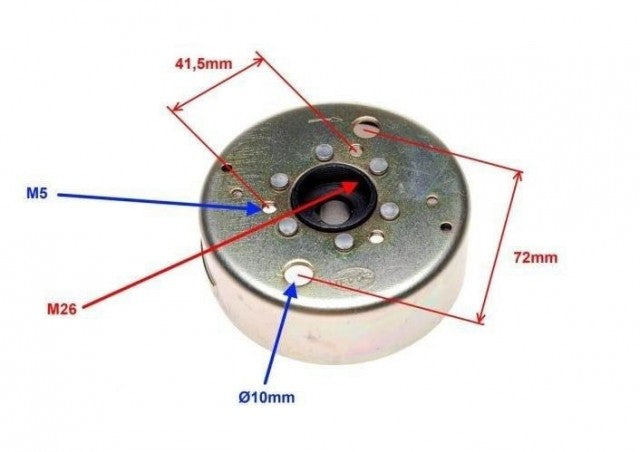 Volanta magnetou scuter Yamaha Minarelli Aprilia - vedere ansamblu