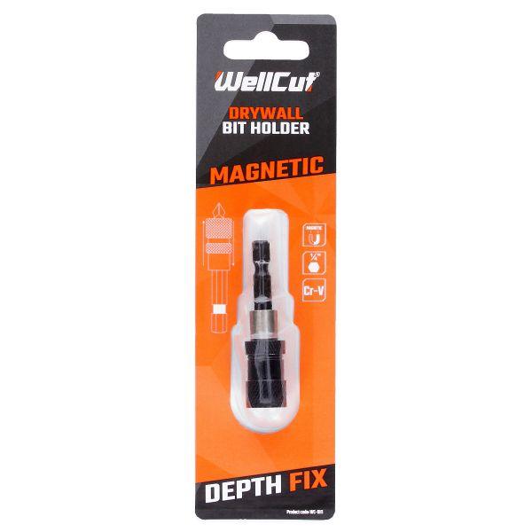 Suport pentru bit WELLCUT WC-BH1, reglaj de adancime, magnetic, 58 mm, 1/4 inch - ZEP.RO - Ți-e la îndemână!