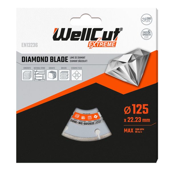 Disc dimantat WC-SD12522 WellCutt Diamond Blade 125x22mm, ef-9722