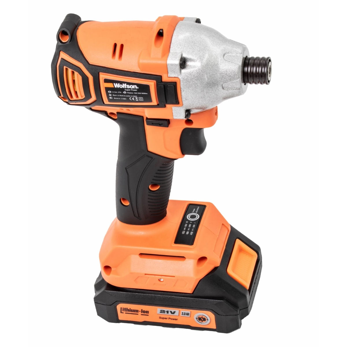Masina de insurubat cu impact Wolfson 21V 2Ah, 2 acumulatori, Brushless, 180Nm, Hex 1/4