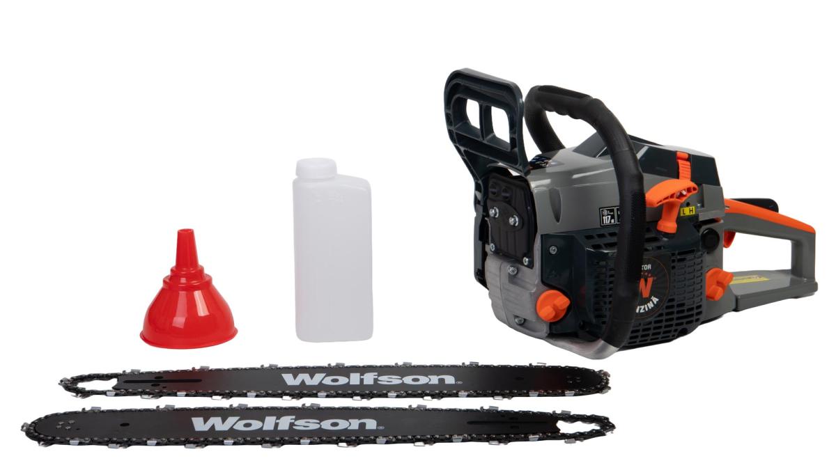 Drujba pe benzina WOLFSON STX-580, 52 cc, 2.6 CP, lama 40 cm, 2 lame + 2 lanturi – PROFESIONALA