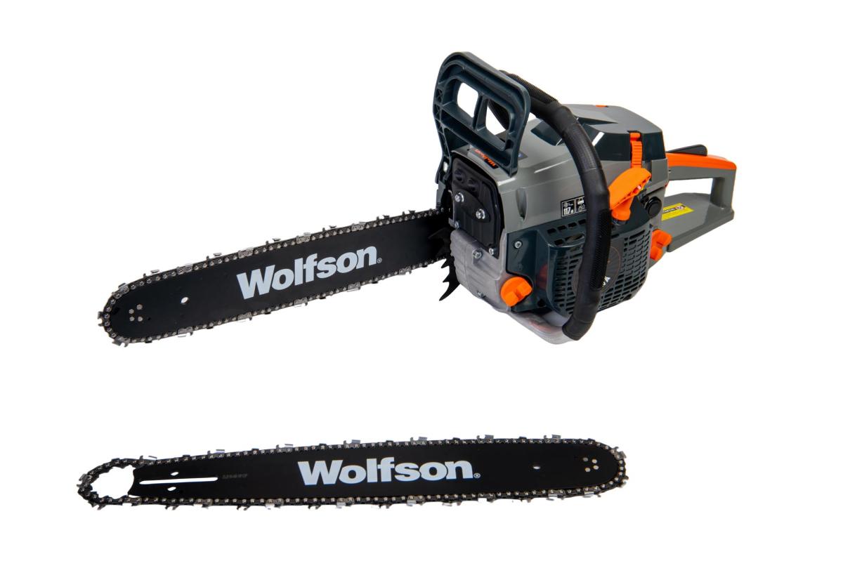 Drujba pe benzina WOLFSON STX-580, 52 cc, 2.6 CP, lama 40 cm, 2 lame + 2 lanturi – PROFESIONALA