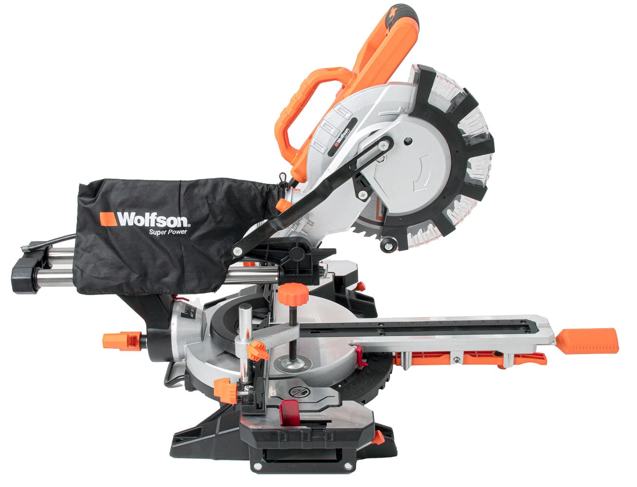 Fierastrau circular stationar Wolfson 2000W, 210mm, cu sanie de glisare, 4800rpm