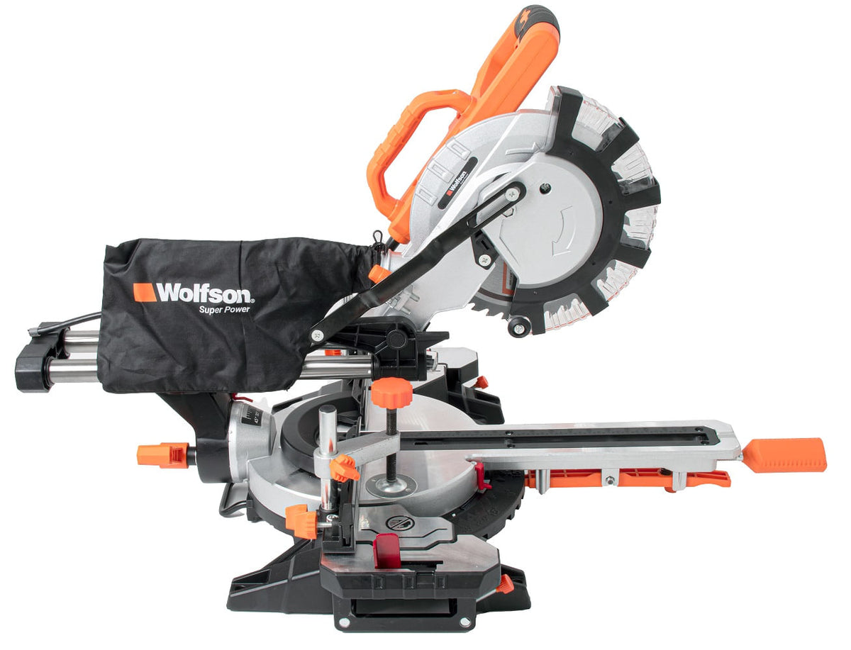 Fierastrau circular stationar Wolfson 2000W, 210mm, cu sanie de glisare, 4800rpm