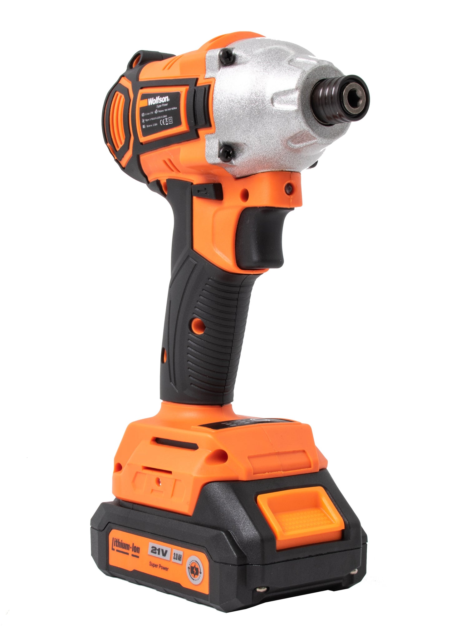 Masina de insurubat cu impact Wolfson 21V 2Ah, 2 acumulatori, Brushless, 180Nm, Hex 1/4