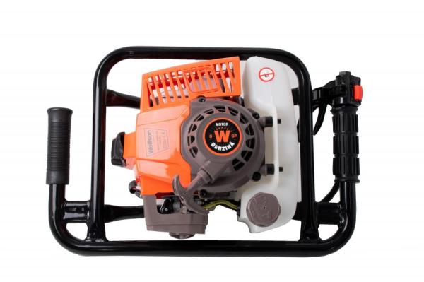 Motoburghiu foreza pamant Wolfson STB-630, 3CP, 63cc, motor 2 timpi, 3 burghie incluse 100mm 150mm 200mm